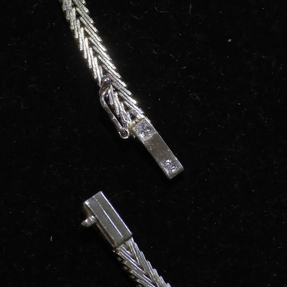 Vintage Sterling Silver chain necklace silver & bronze color - Picture 8 of 10